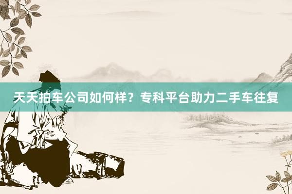 天天拍车公司如何样？专科平台助力二手车往复